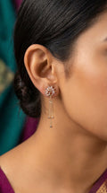 Elegant Crystal Peacock Tassel Earrings