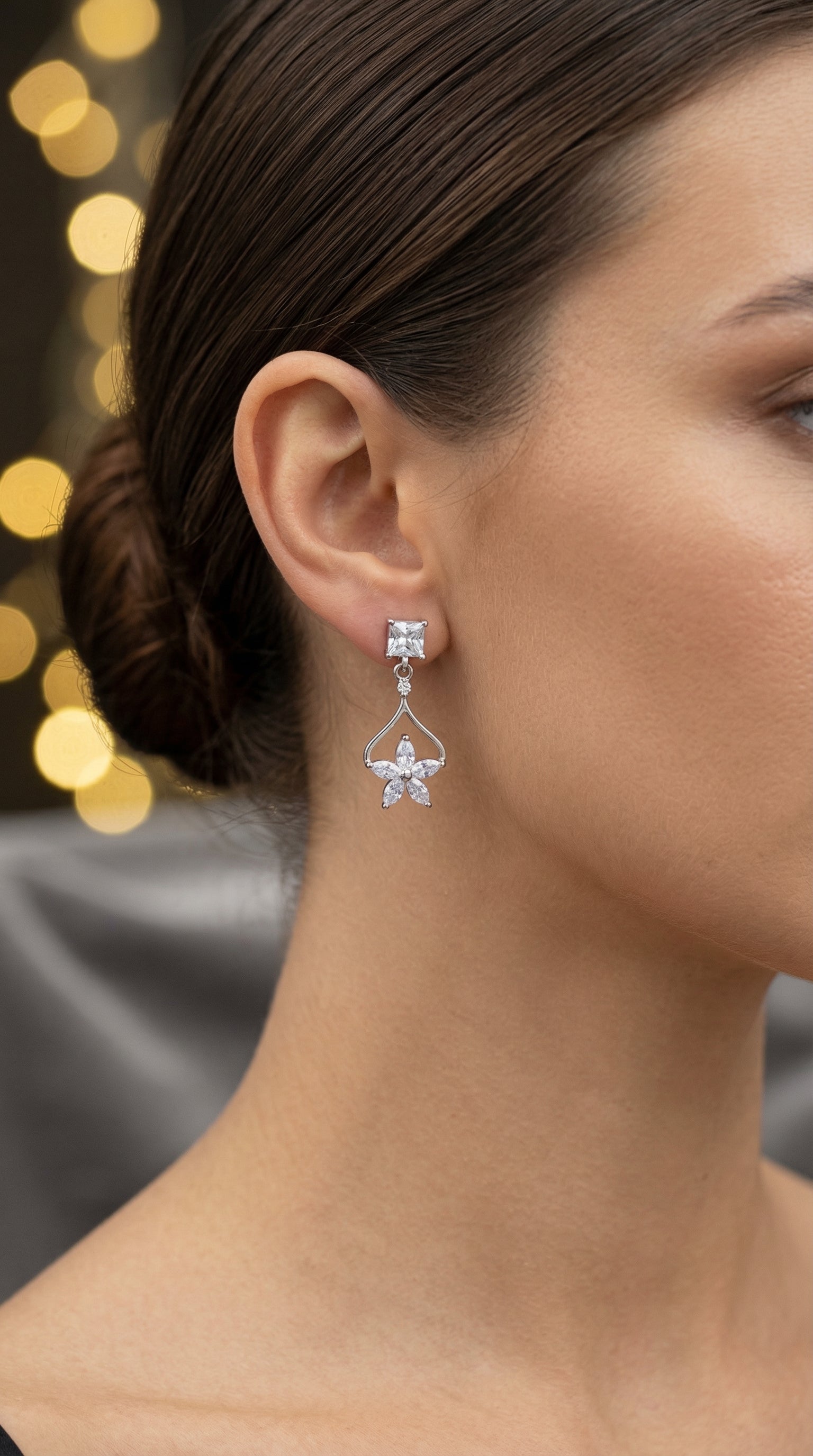 Elegant Floral Drop Earrings
