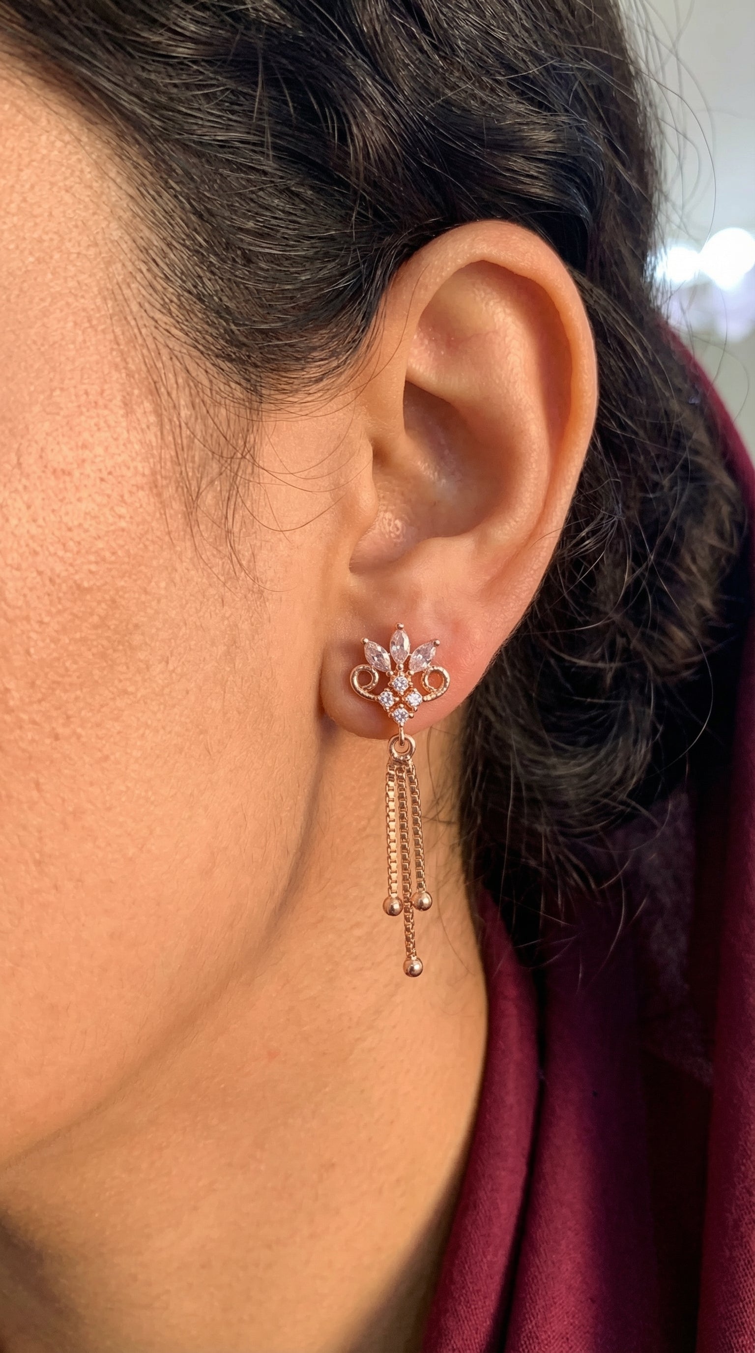 Royal Crystal Crown Tassel Earrings