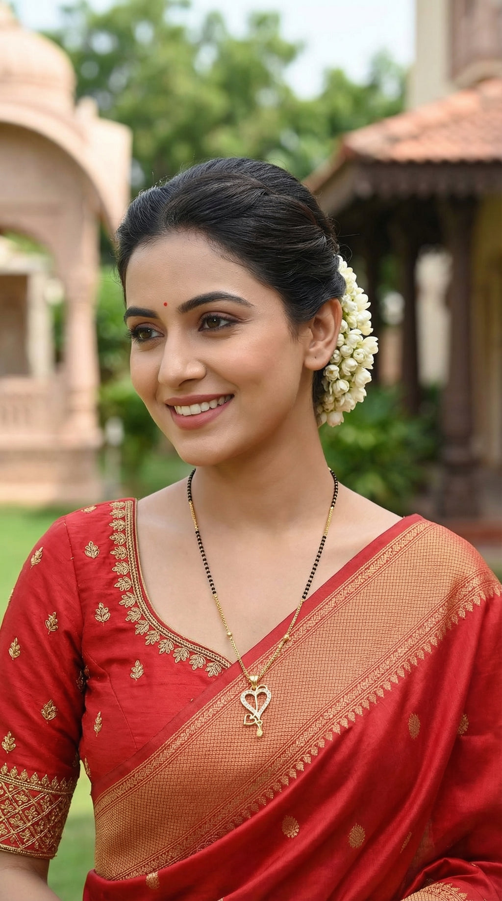 Elegant Double Heart Drop Mangalsutra
