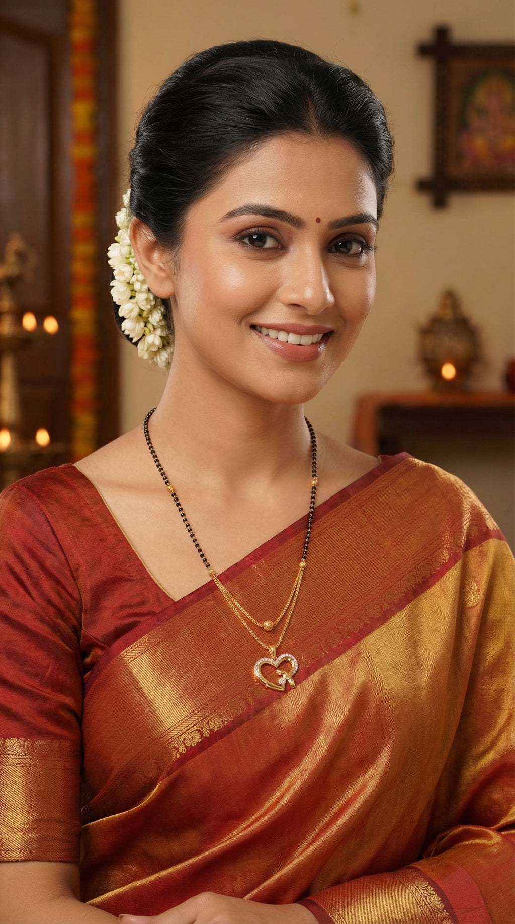 Elegant Twin Heart Mangalsutra Necklace