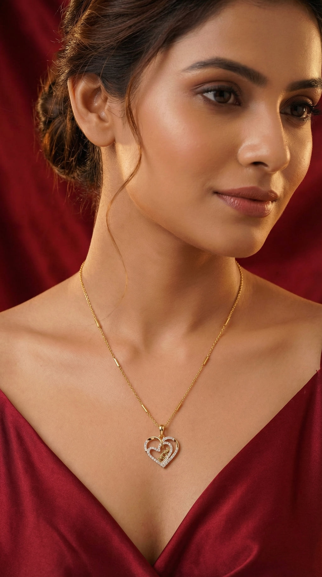 Mom Love Heart Pendant Necklace