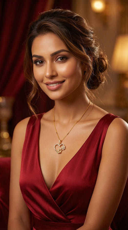 Blooming Heart Floral Pendant Necklace