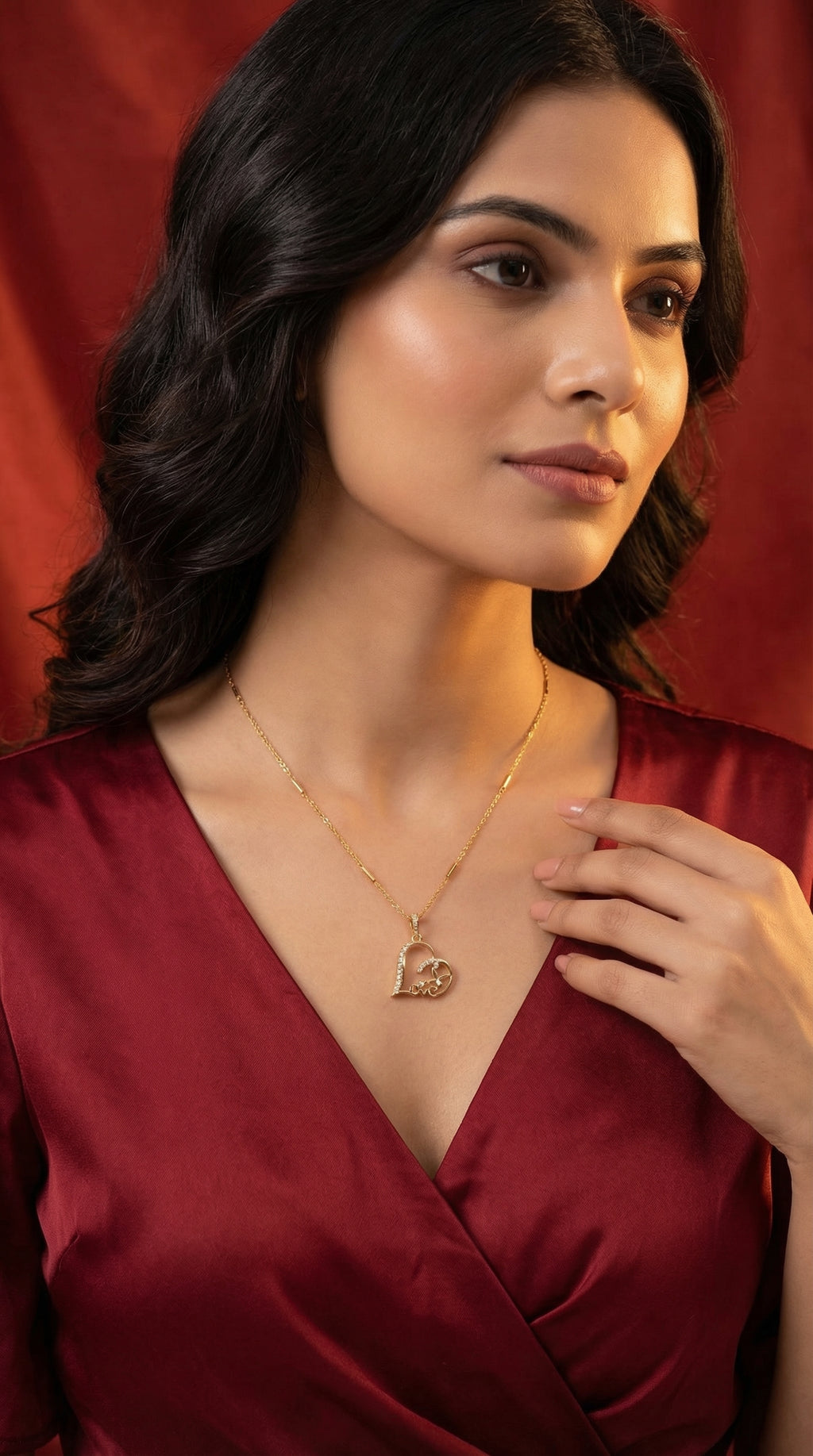 Infinity Love Heart Pendant Necklace