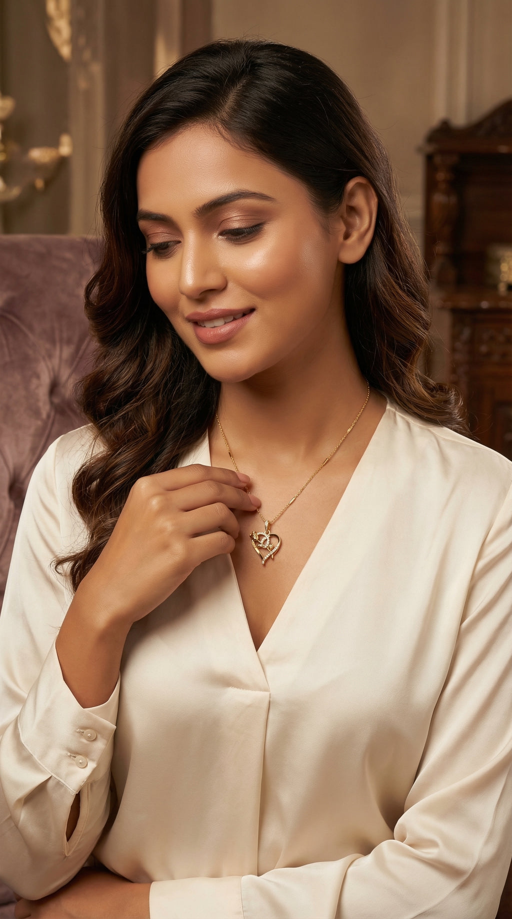 Cupid Love Heart Pendant Necklace
