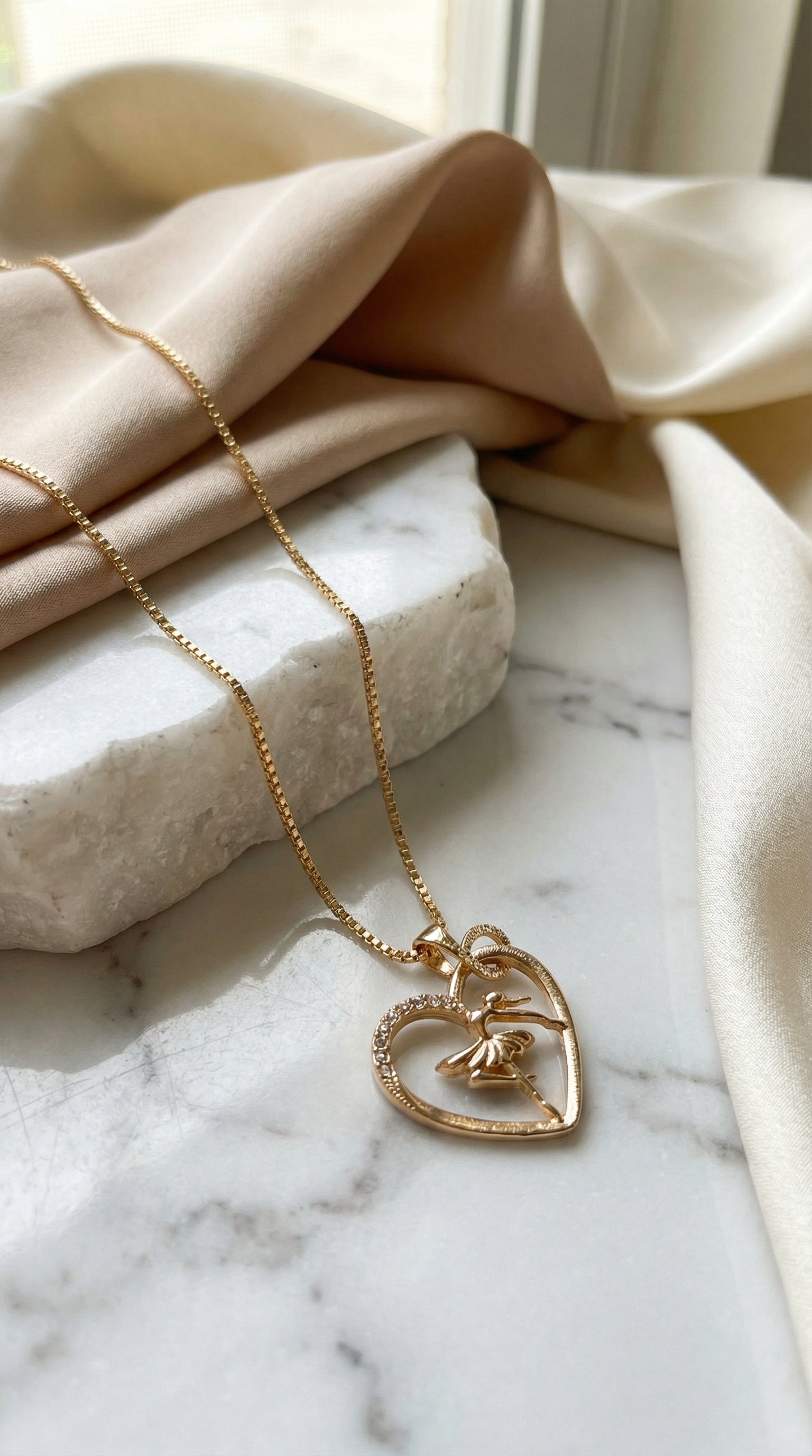 Elegant Butterfly Heart Pendant Necklace