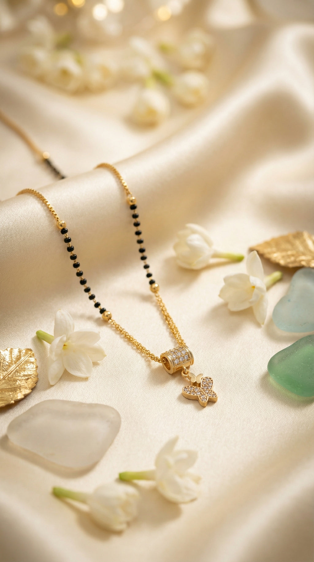 Crystal Butterfly Mangalsutra