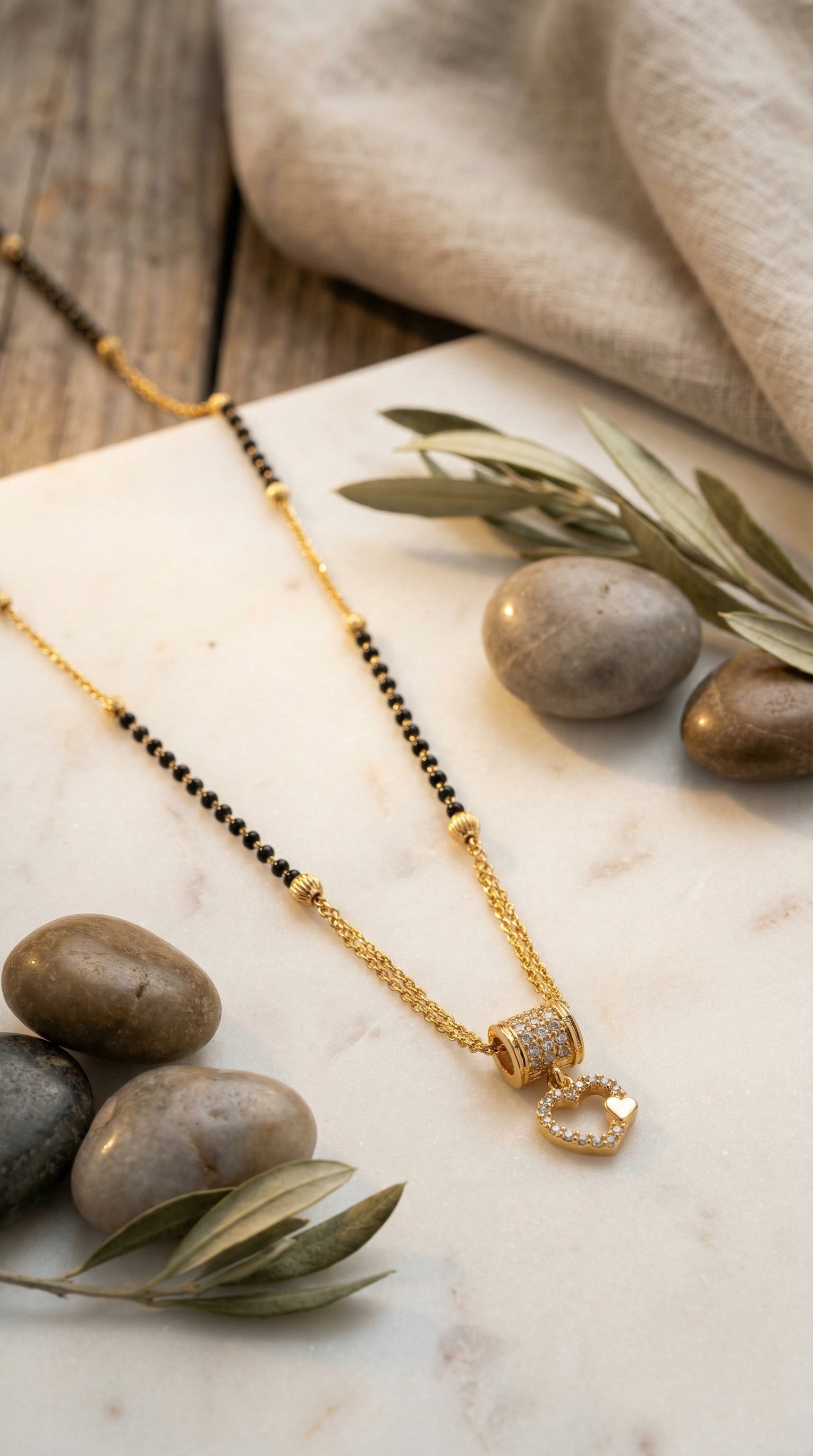 Amora Crystal Heart Mangalsutra