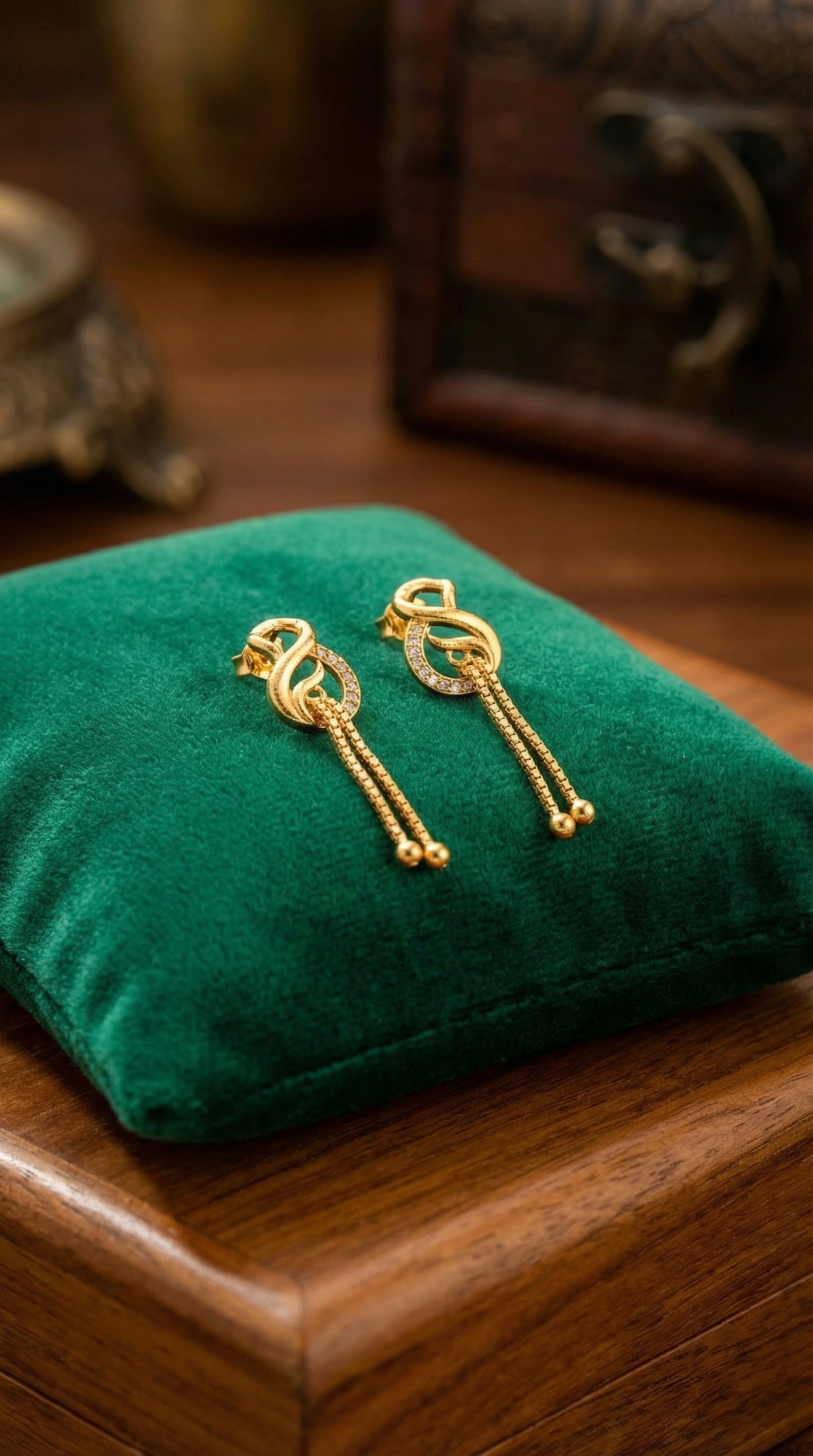 Royal Infinity Chain Drop Earrings