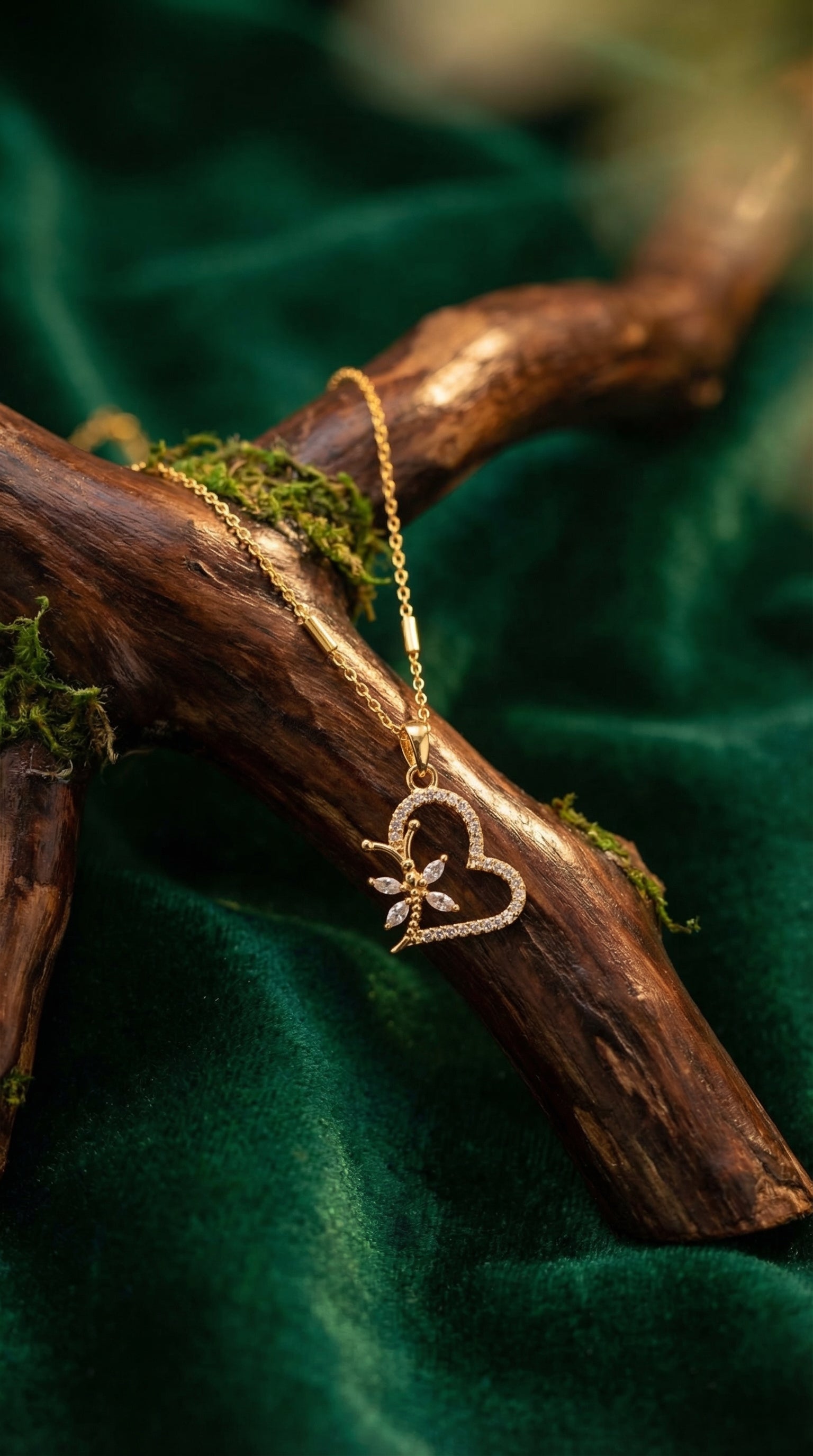Elegant Heart Blossom Pendant Necklace