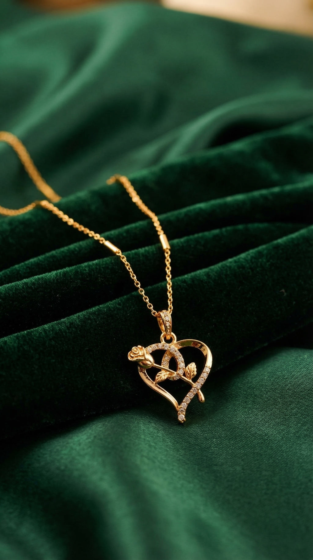 Cupid Love Heart Pendant Necklace