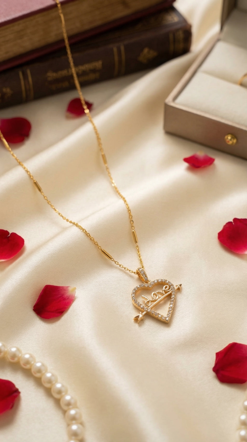 Cupid Love Sparkle Heart Necklace