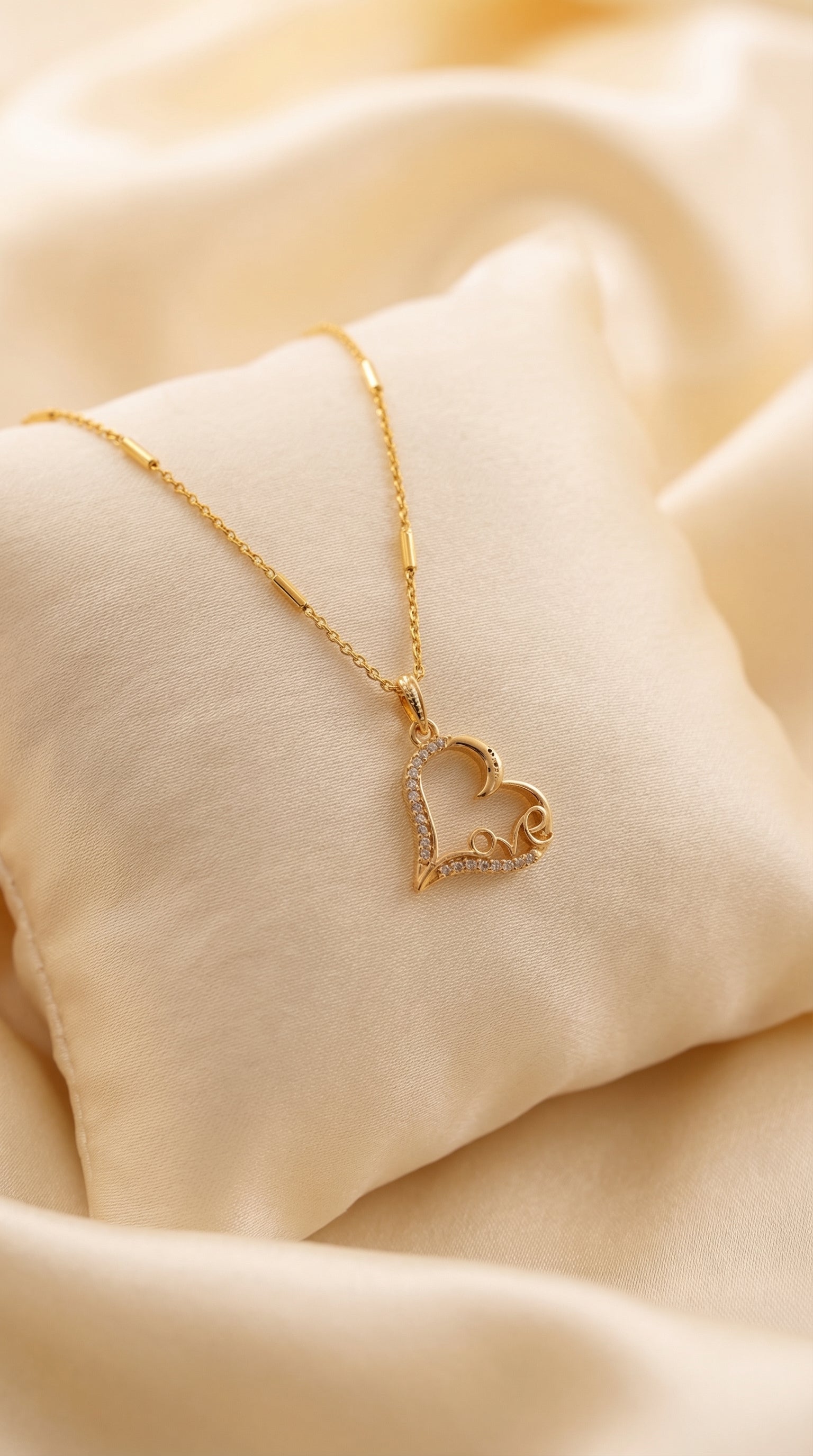 Mother & Baby Love Heart Pendant Necklace