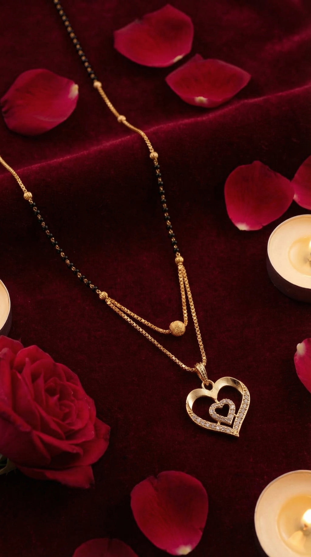 Royal Double Heart Mangalsutra Necklace
