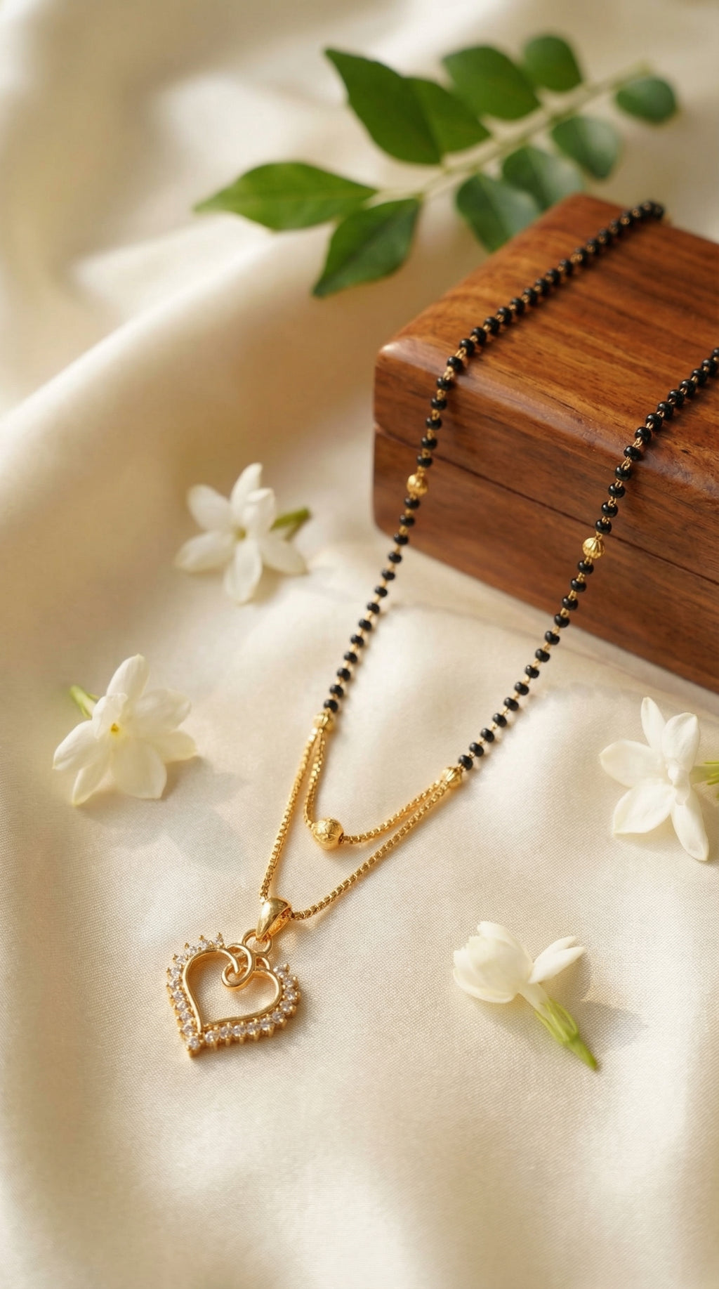 Sparkling Heart Charm Mangalsutra