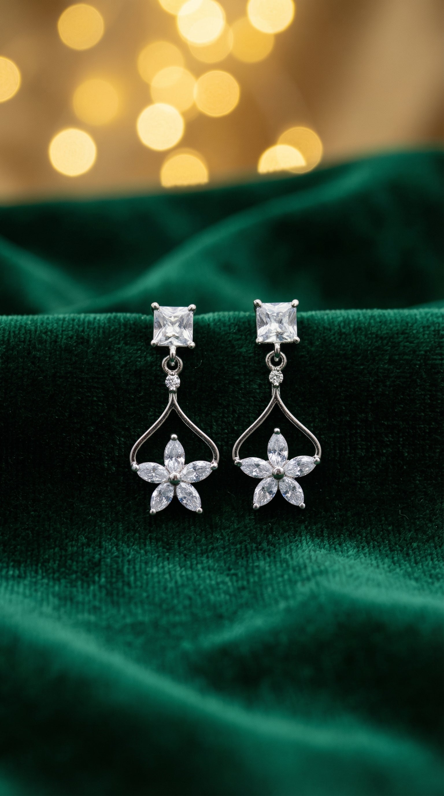 Elegant Floral Drop Earrings