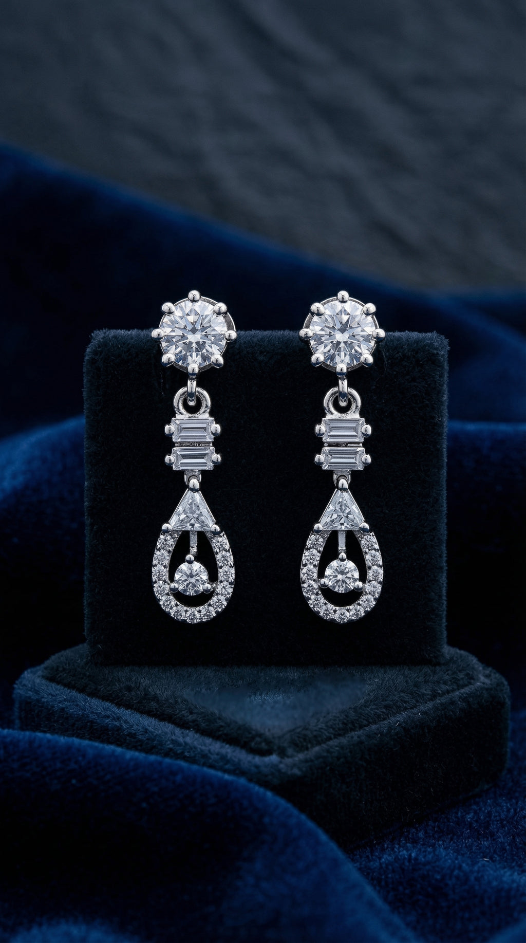 Royal Teardrop Crystal Drop Earrings