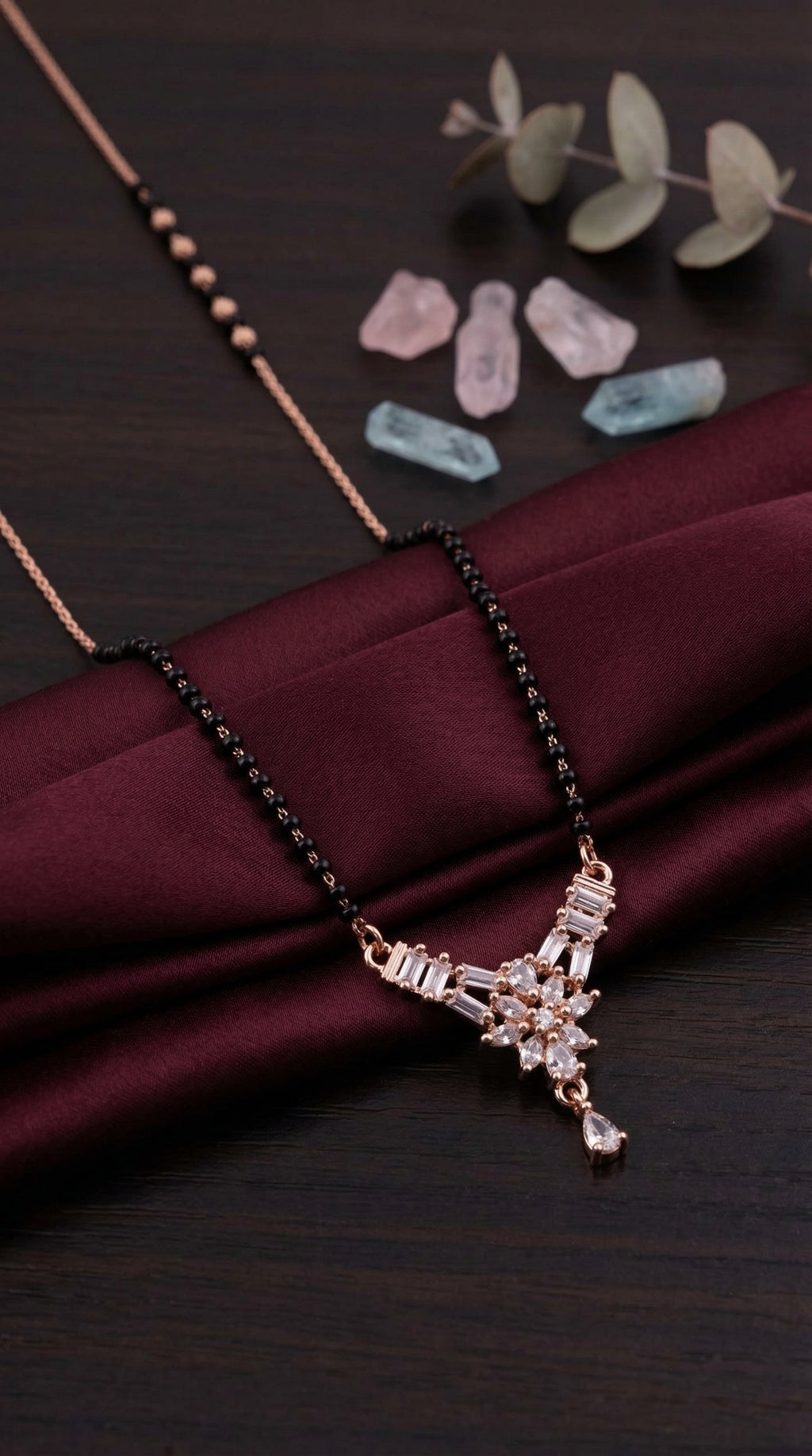 Elegant Floral Diamond Mangalsutra