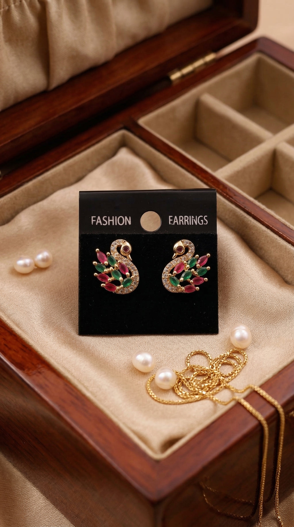 Elegant Peacock Stone Earrings