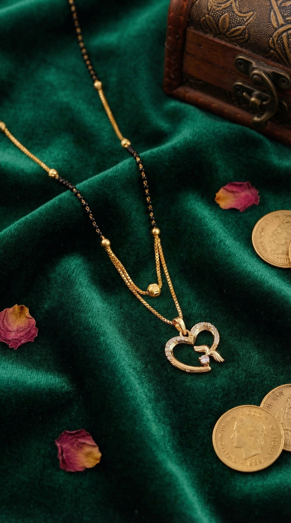Elegant Twin Heart Mangalsutra Necklace