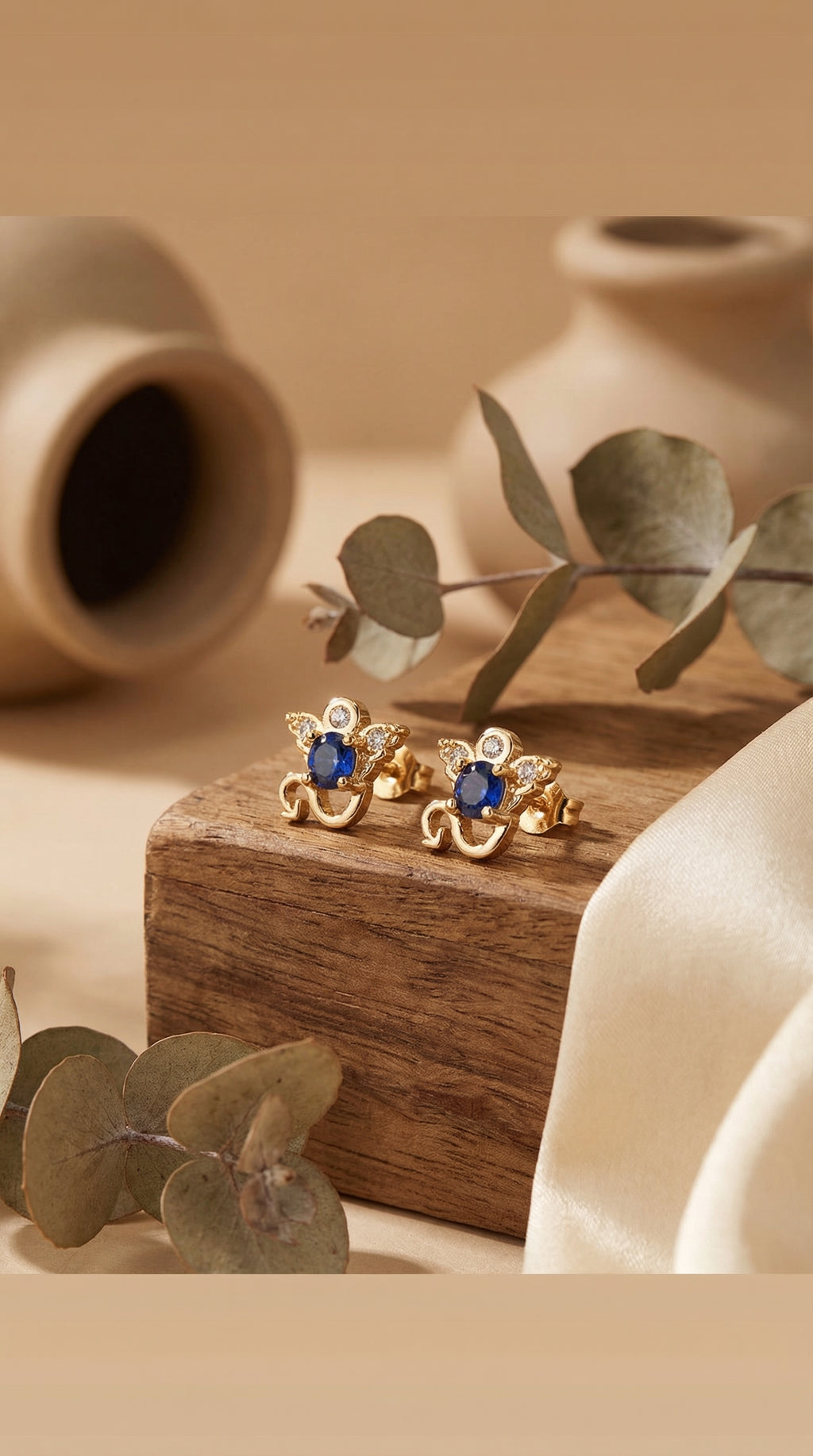 Royal Sapphire Bloom Stud Earrings