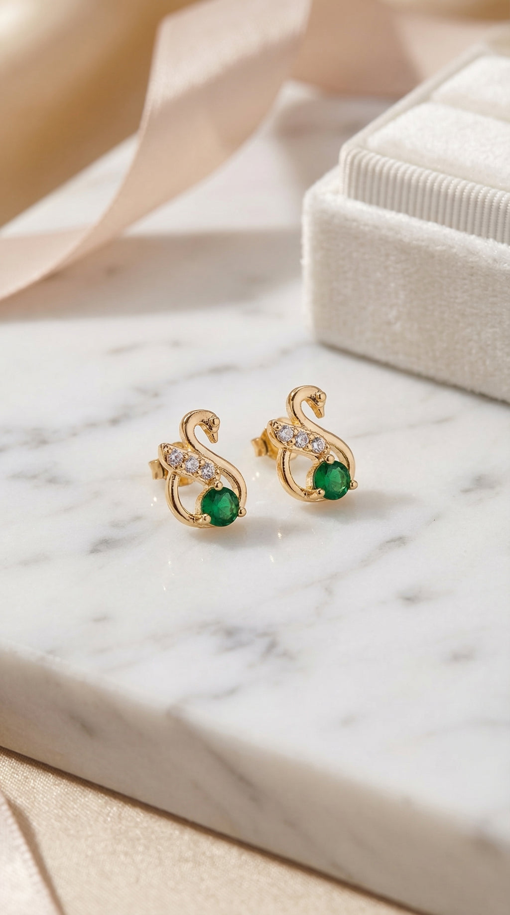 Emerald Swan Grace Stud Earrings