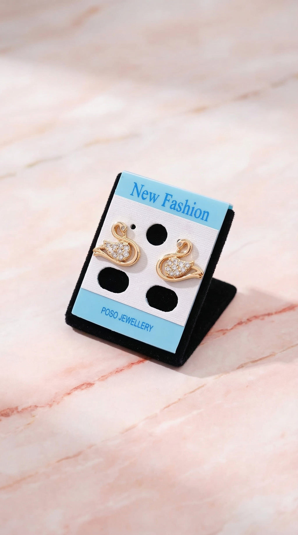 Elegant Swan Crystal Stud Earrings