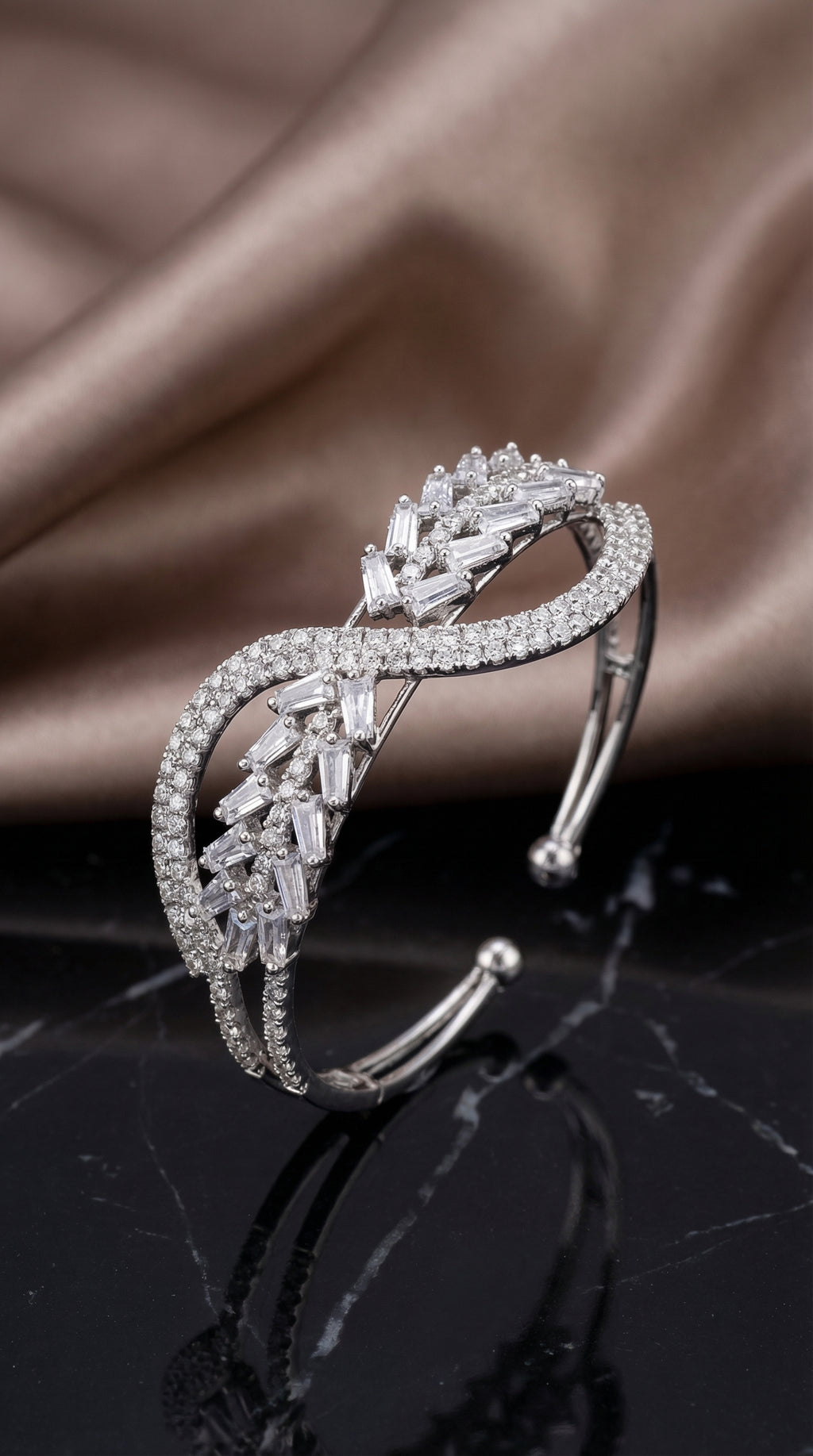 Luxury Crystal Infinity Cuff Bracelet