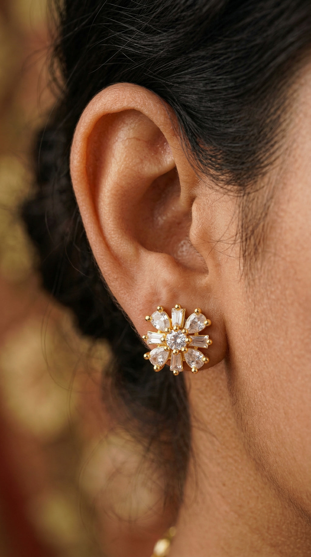 Celestial Bloom Crystal Stud Earrings