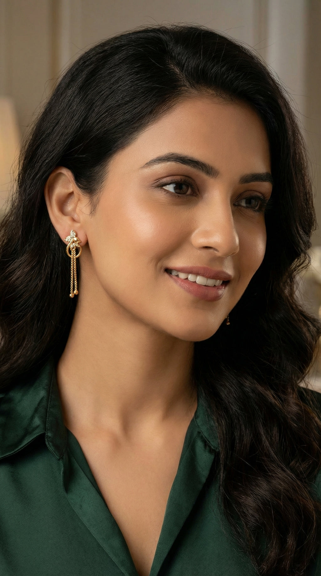 Golden Blossom Chain Drop Earrings