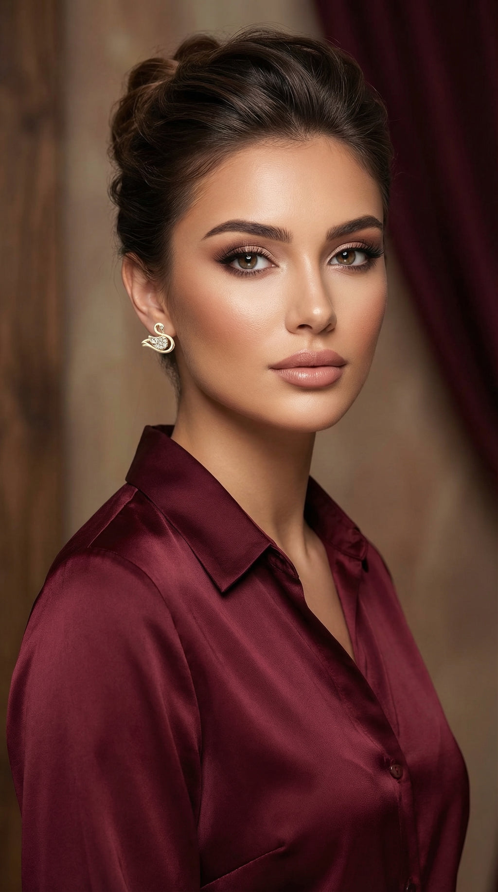 Elegant Swan Crystal Stud Earrings