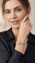 Rose Gold Crystal Infinity Cuff Bracelet