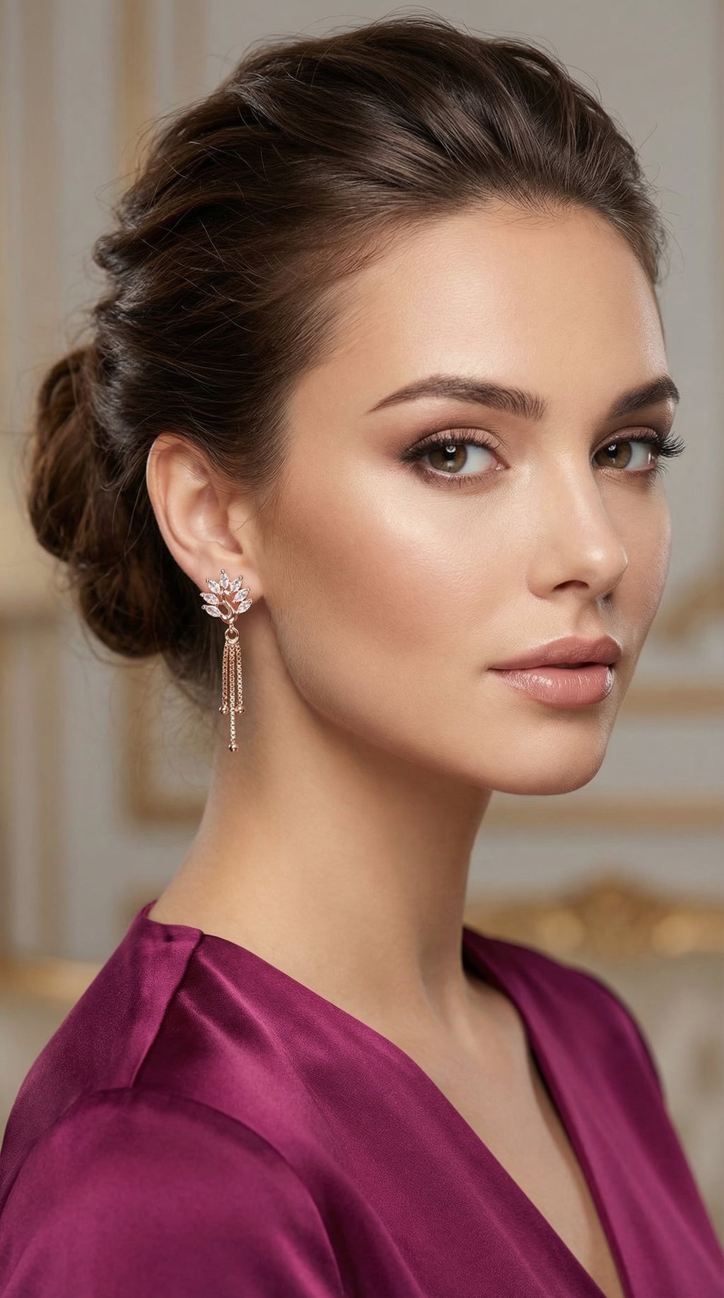 Elegant Crystal Peacock Tassel Earrings
