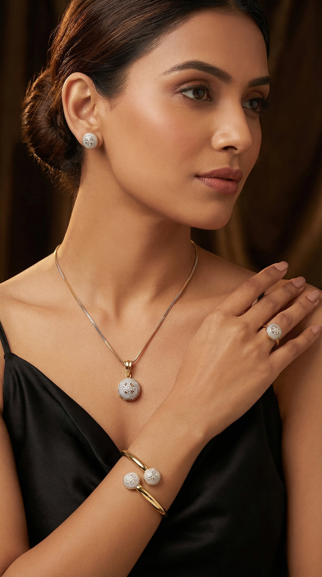Luxury Crystal Disc Jewelry Set