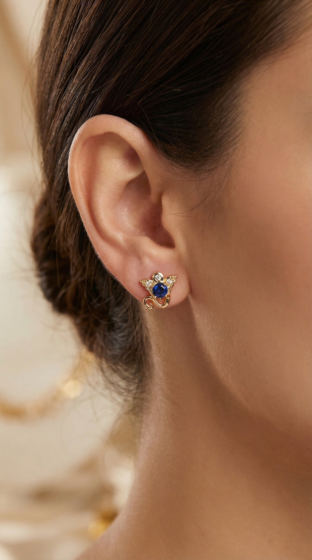 Royal Sapphire Bloom Stud Earrings
