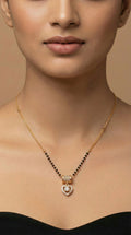 Elegant Gold Crystal Heart Mangalsutra