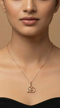 Golden Lovebird Heart Pendant Necklace