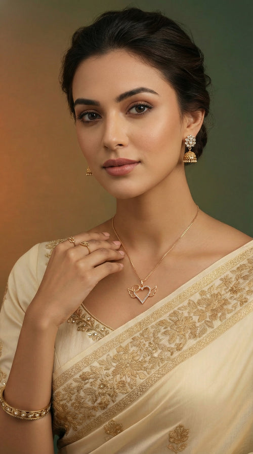 Angel Wing Heart Charm Necklace