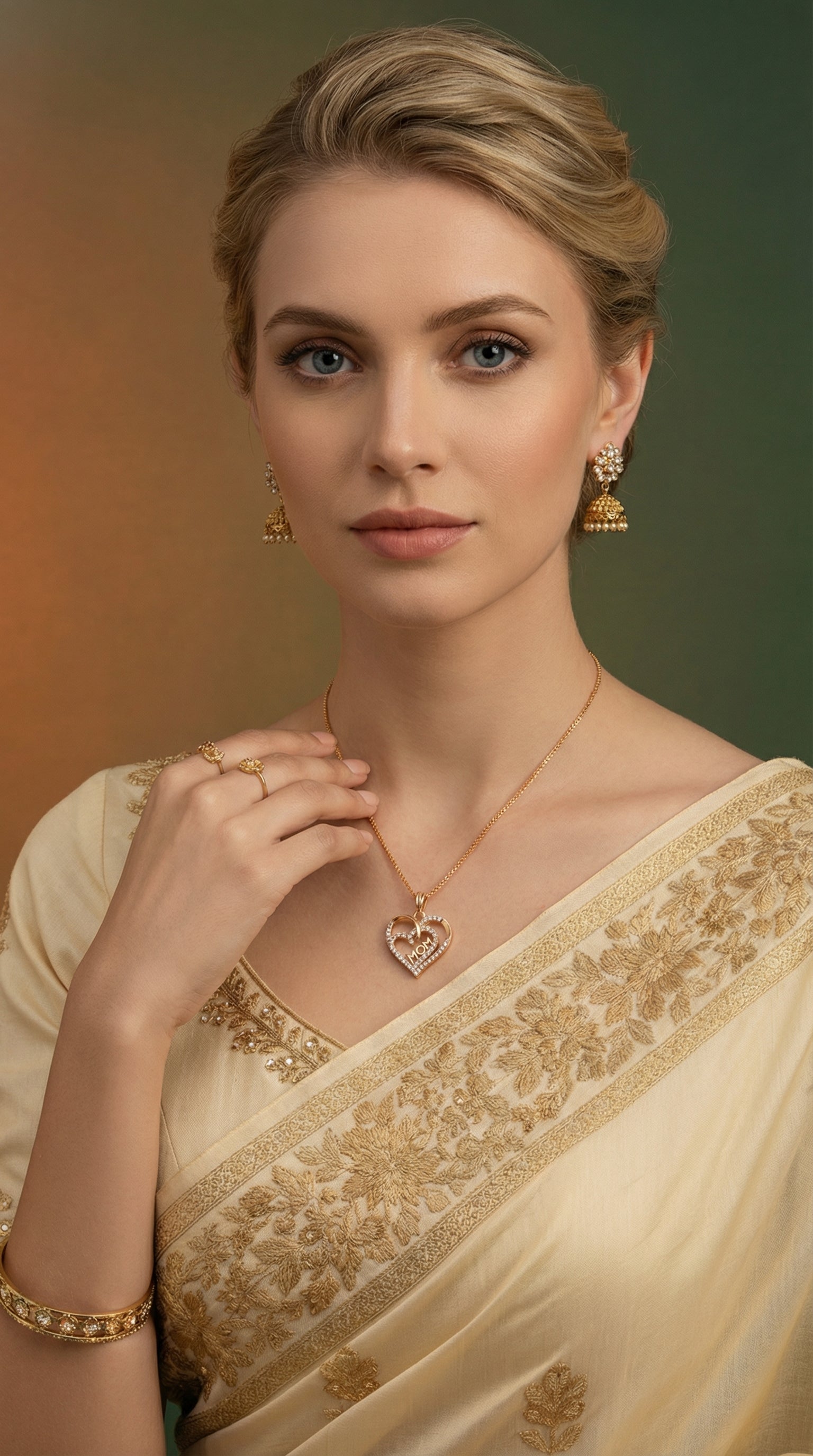 Elegant Double Heart Love Pendant Necklace