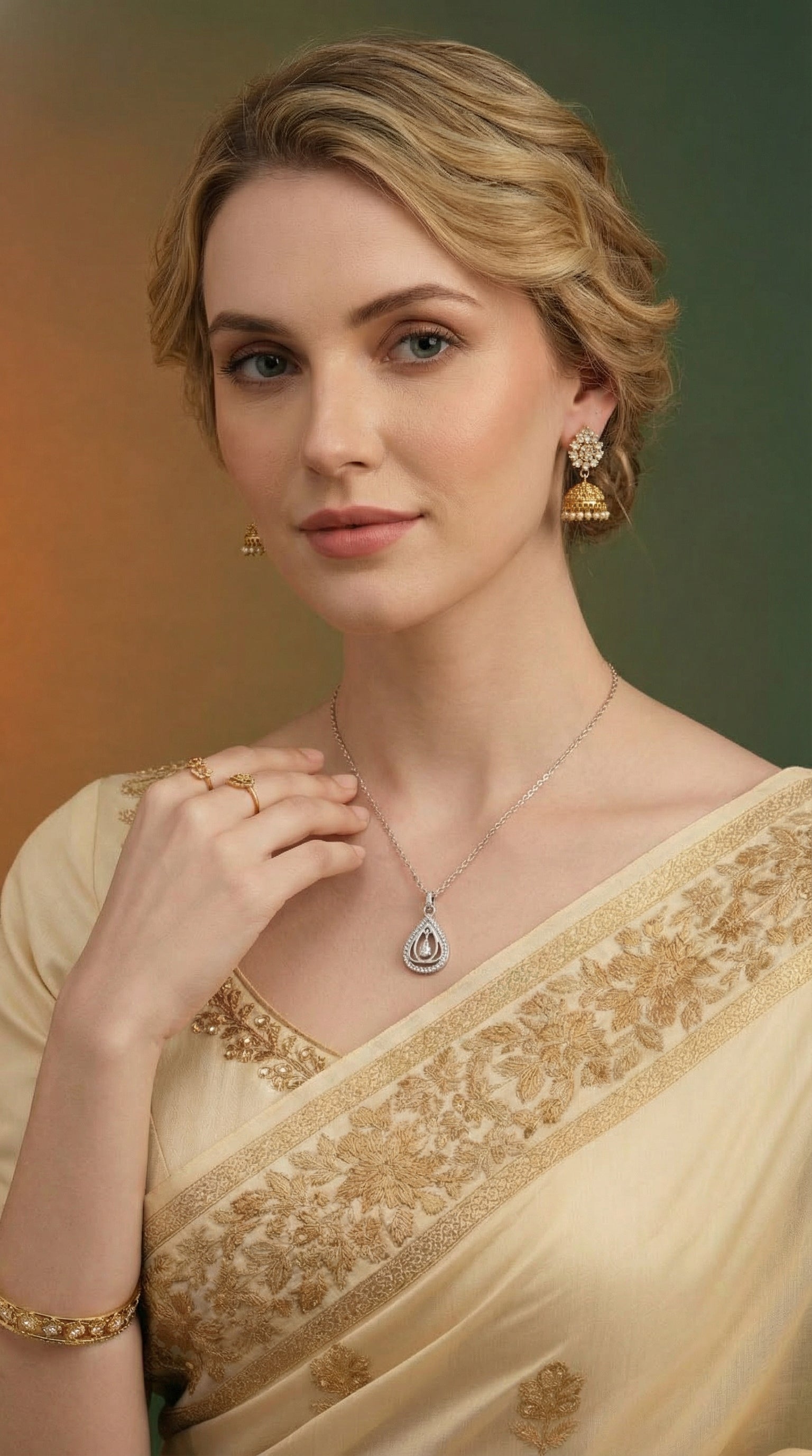 Elegant Crystal Teardrop Pendant Necklace