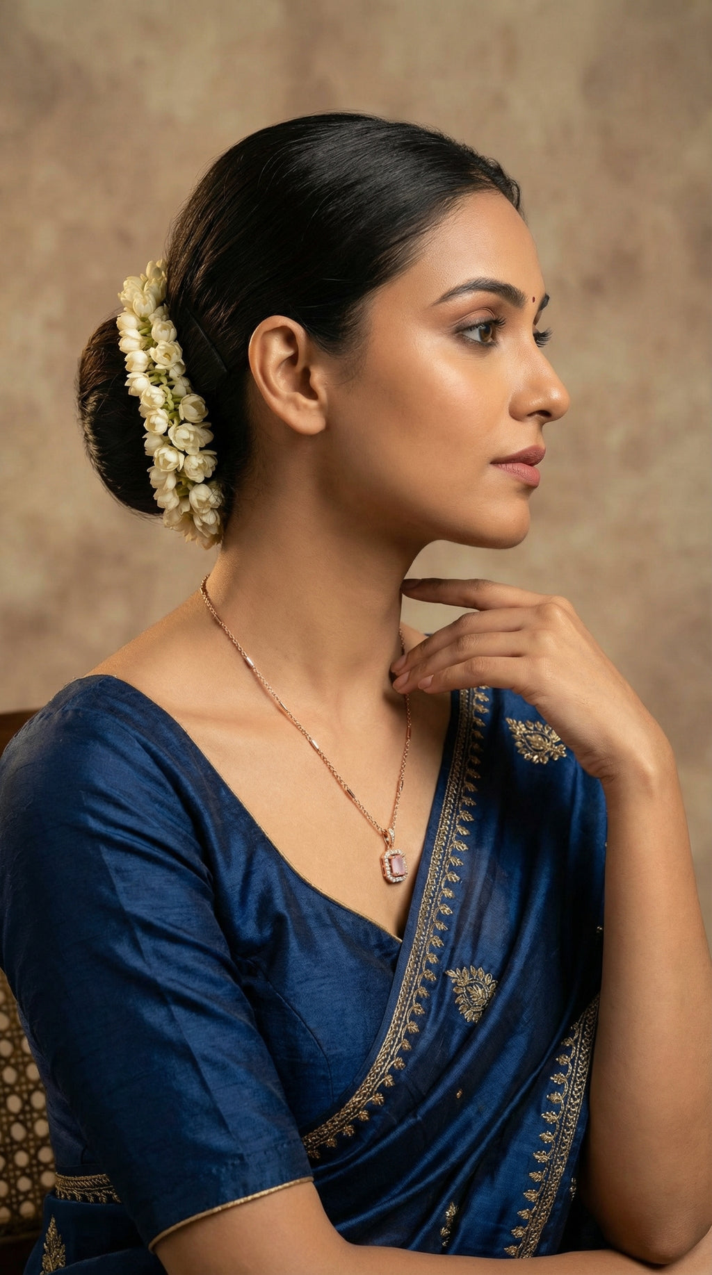Elegant Pink Halo Square Pendant Necklace
