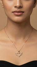 Angel Wings Heart Pendant Necklace