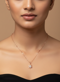 Elegant Flower Crystal Pendant Necklace