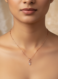 Elegant Heart Cross Crystal Necklace