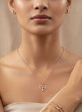 Elegant Heart Cross Pendant Necklace