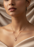 Circular Crystal Charm Necklace