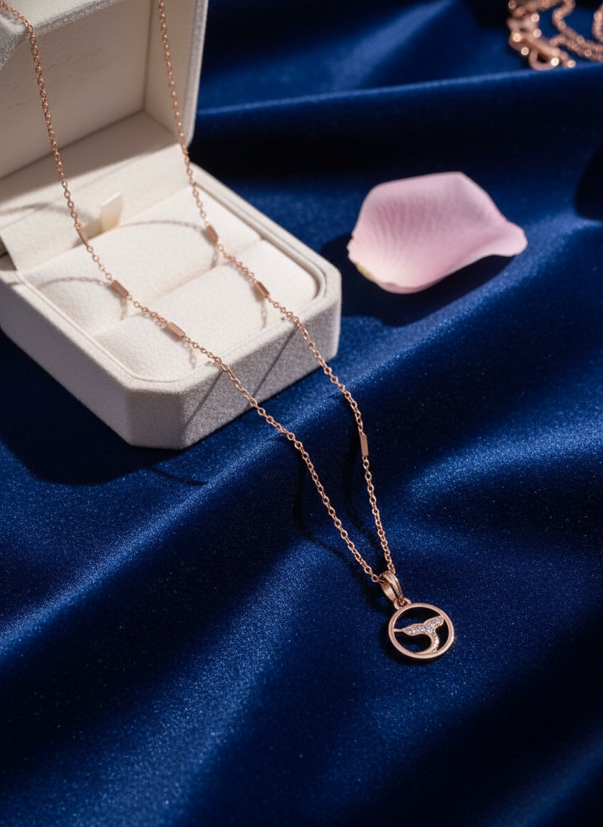 Circular Crystal Charm Necklace